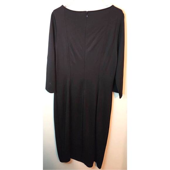 Lane Bryant Twist-Neck Ponte Sheath Black Dress Plus 14 NEW - Picture 4 of 12